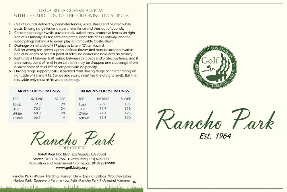 Rancho Park Scorecard